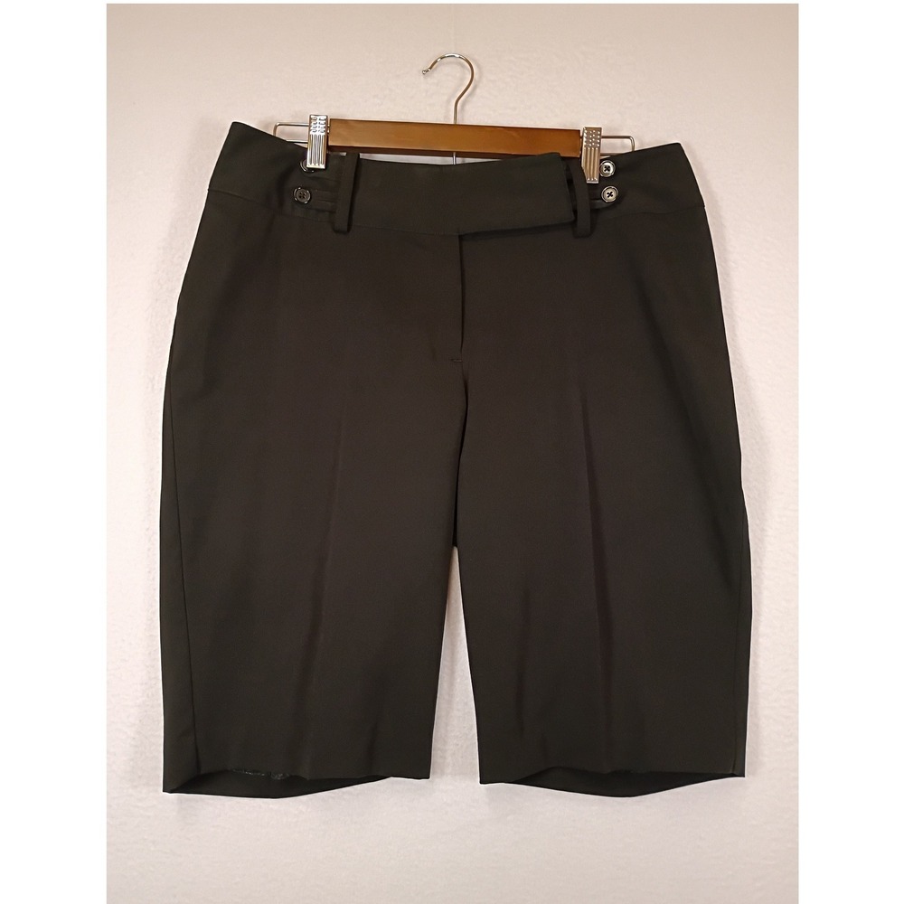 Professional Worthington Women 10 Black Curvy Fit Bermuda Dress Shorts 816-2707